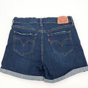 Levi’s Women’s Mid Length Denim Jean Shorts Cuffed Size 28